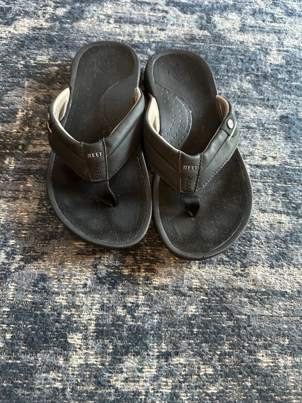 Reef Pacific Flip Flop Black Brown Sandal Comfort Men's 9US Anatomic Contouring